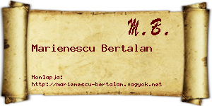 Marienescu Bertalan névjegykártya